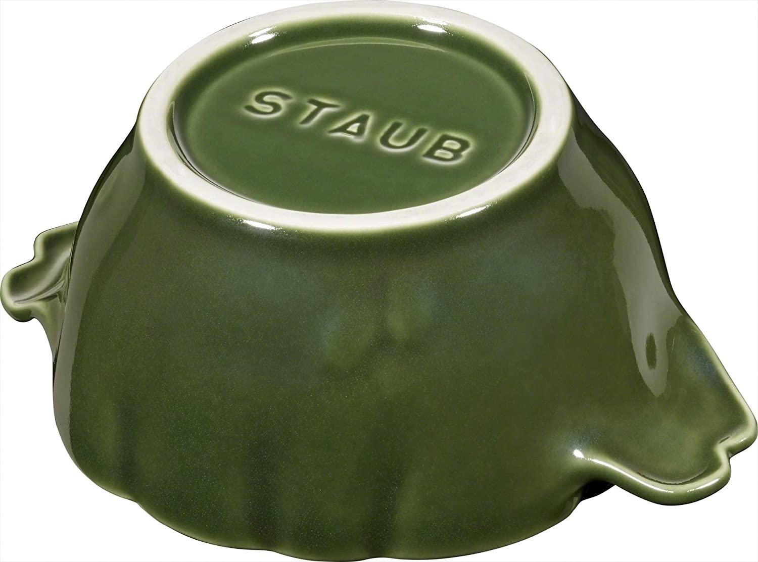 STAUB Ceramics Petite Artichoke Cocotte, 16-oz, Basil