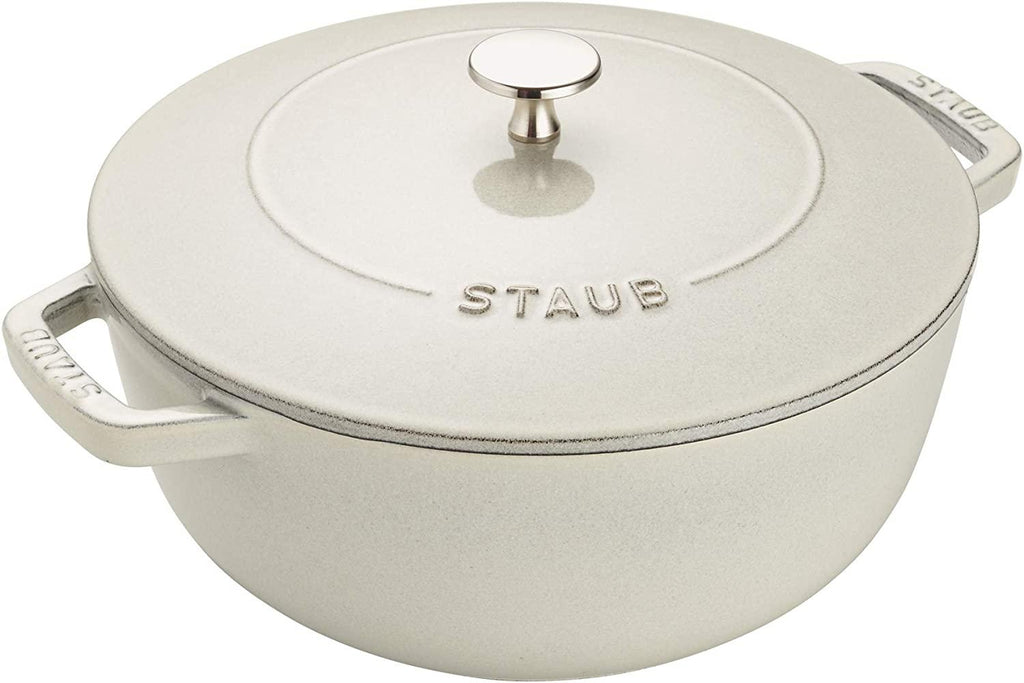 Staub Cast Iron 3.75-qt Essential French Oven - White Truffle, Made in France