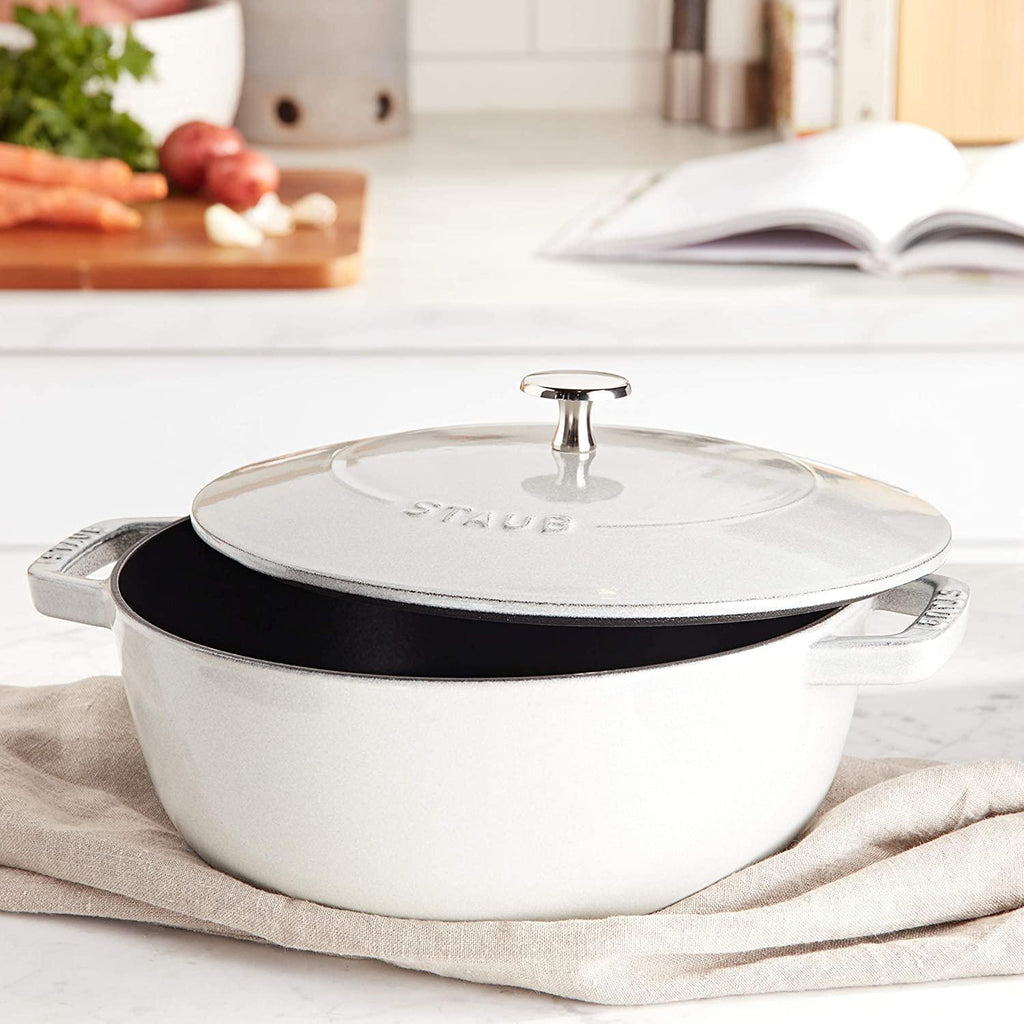 Staub Cast Iron 3.75-qt Essential French Oven - White Truffle, Made in France