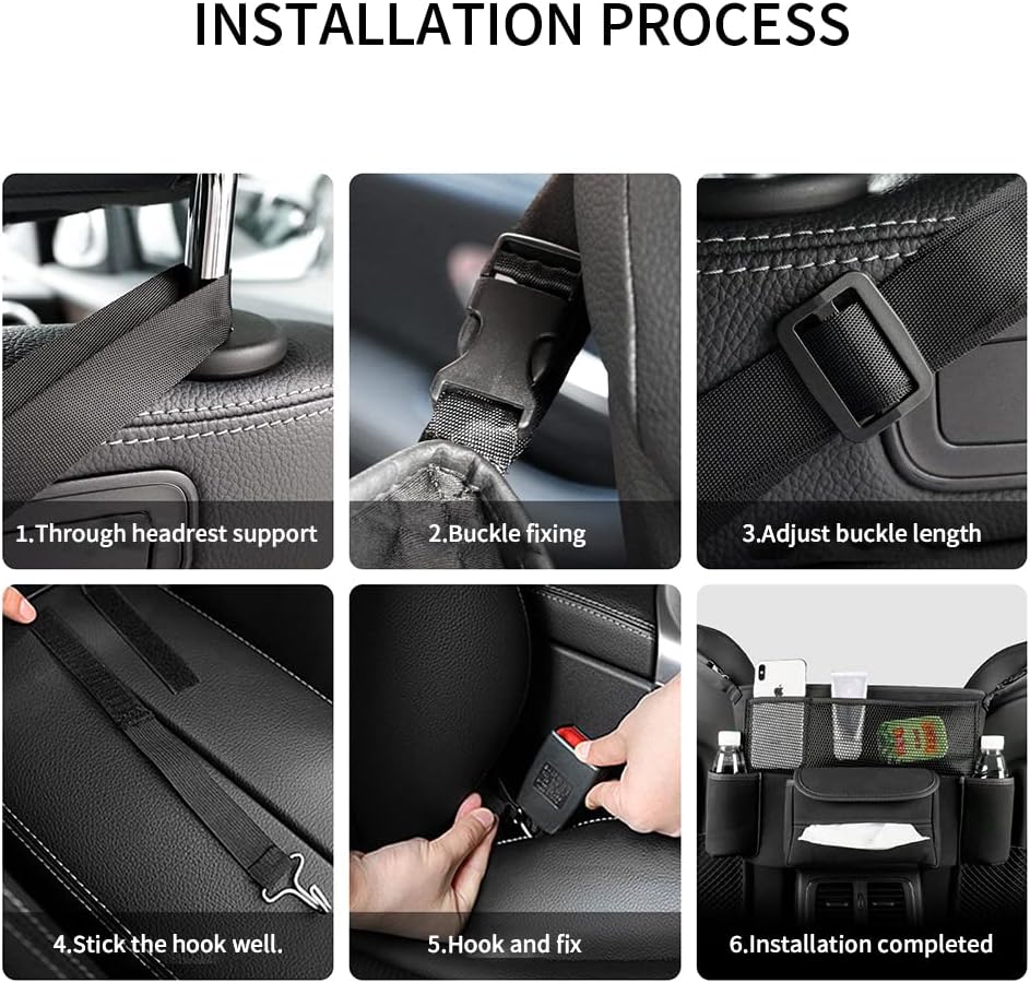 JEYODA Car Handbag Holder Between Seats Suede Large Capacity Car Purse Holder Automotive Consoles &amp; Organizers for Document Phone Storage Car Organizer (1925-style 2 brown)