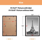 upsimples 13x19 Picture Frame Set of 5,Display Pictures 11x17 with Mat or 13x19 Without Mat,Wall Gallery Photo Frames,Black