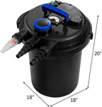 HAPPYGRILL Pond Filter 4000 Gallons Pond Pressure Bio Filter with 13W UV Light