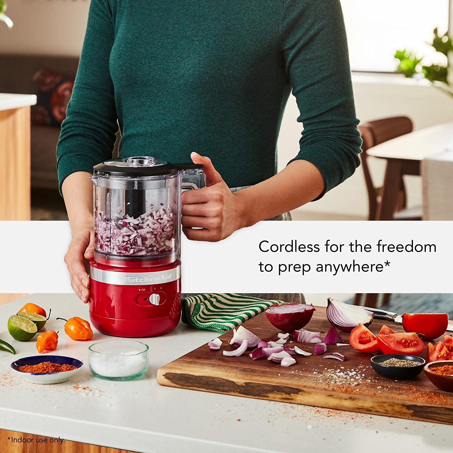 KitchenAid Cordless 5 Cup Food Chopper, KFCB529QER, Empire Red
