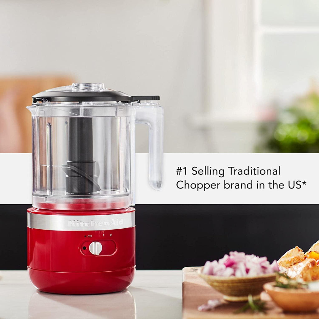 KitchenAid Cordless 5 Cup Food Chopper, KFCB529QER, Empire Red