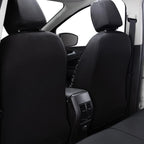 Flying Banner car seat Covers Protects Gray Leopard Printing Velvet Faux Leather Carbon Fiber Front and Rear Bench Full Set (Leopard Gray Black, Full Set - 8PCS)