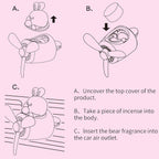 Cacacece Car Air Fresheners Cute Cartoon Rabbit Pilot Car Diffuser Rotating Propeller Auto Air Outlet Creative Car Perfume Fragrance Automotive Decoration Accessories Air Fresheners for Cars