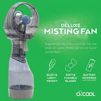 O2COOL Deluxe Handheld Battery Powered Water Misting Fan (Grey)
