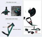 Handheld lawn mower Cord Cutter, Portable and Retractable Weed Eater, Electric Weeder for Courtyard Garden Power Supply, Battery Length Adjustable