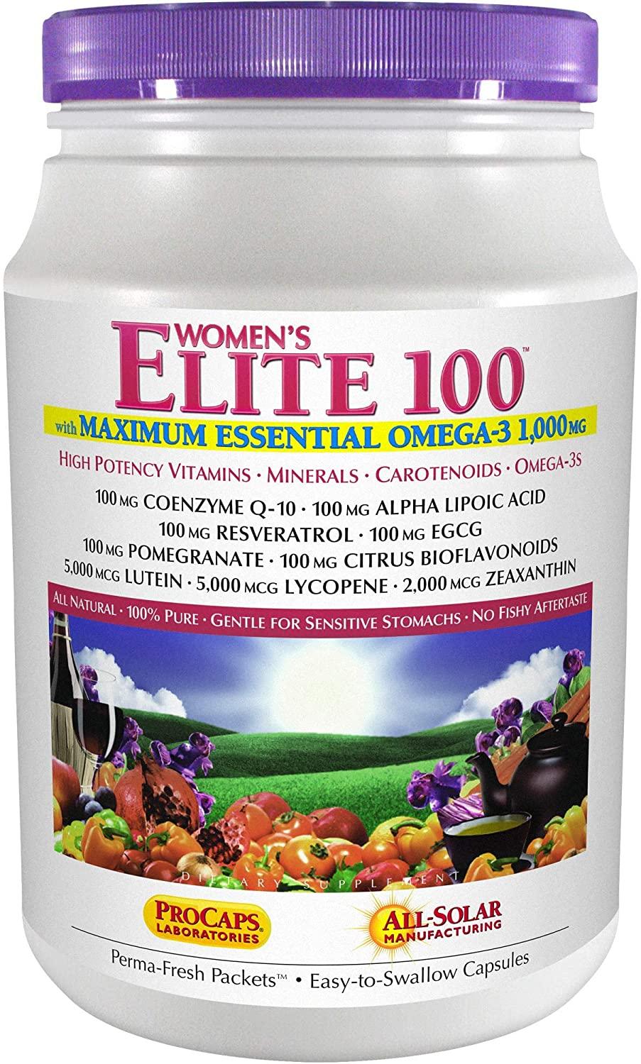 Andrew Lessman Multivitamin - Women's Elite-100 with Maximum Essential Omega-3 1000 mg 120 Packets – 40+ Potent Nutrients, Essential Vitamins, Minerals, Phytonutrients and Carotenoids. No Additives