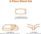 Basics Lightweight Super Soft Easy Care Microfiber 3-Piece Bed Sheet Set with 14-Inch Deep Pockets, Twin, Bright White, Solid