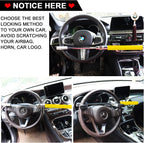 Tevlaphee Steering Wheel Lock Anti Theft Car Device Universal Car Theft Prevention Car Lock Adjustable Double Hook Emergency Hammer Window Breaker Self Defense Heavy Duty Secure (Yellow)