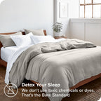 Bare Home Sandwashed Bedding Duvet Cover - Queen Size - Premium 1800 Ultra-Soft Brushed Microfiber - Easy Care (Queen, Sandwashed Fog)