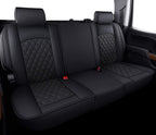 Aierxuan Back Seat Covers Compatioble with Chevy Silverado GMC Sierra Pickup Custom Fit 2007-2024 1500 2500HD 3500HD Crew Double Extended Cab Waterproof Leather Split Bench (Rear Seat/Black)