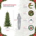 Puleo International 6.5 ft. Pre-Lit Slim Aspen Fir Artificial Christmas Tree with 350 UL-Listed Clear Lights
