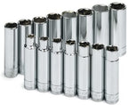 SK 1945 15 Piece 1/2-Inch Drive 6 Point 10-Millimeter to 24-Millimeter Deep Metric Socket Set