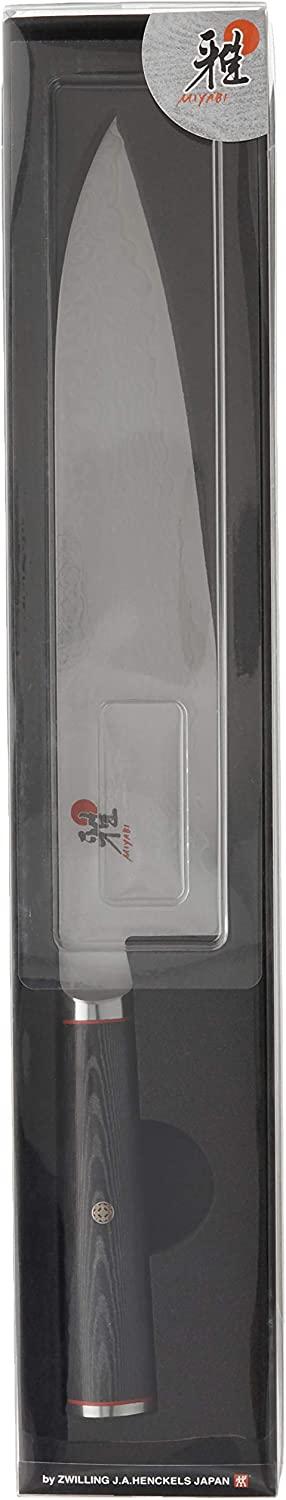 Miyabi Kaizen Chef's Knife, Medium, Black with Red Accent