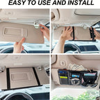 Car Sun Visor Organizer, Car Glasses Clip StoraPocket Sunglasses Holder With Zipper Pocket For Car, Truck, SUV Auto Interior Accessories