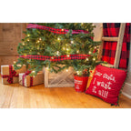Farmhouse Deluxe 22.5 in. W x 14.5 in. H, 30 in. Dia, White Wash Decorative Christmas Tree Box Collar