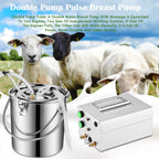 7L MilMachine for Cow Goat, S SMAUTOP MilMachine for Farms Or Daily Family Electric Vacuum Pulsation Suction Pump, Portable Automatic with Brush Milk Lining