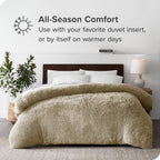 Bare Home Shaggy Fleece Duvet Cover King/Cal King Size - Plush Duvet Cover - Super Soft &amp; Luxury - Hidden Zipper Closure - All Season Bedding Duvet Cover (King/Cal King, Sand)