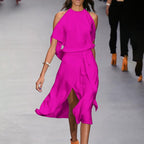 Fashion solid color strapless dress