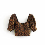 leopard top and high waist top &amp; short