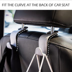 LivTee Car Seat Headrest Hook, Car Headrest Hidden Hook, 4 Pack Universal Auto Car Back Seat Hook Organizer for Purse Coat, Car Interior Accessories (Gray)