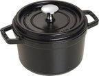 Staub Cast Iron 1.25-qt Round Cocotte - Matte Black, Made in France