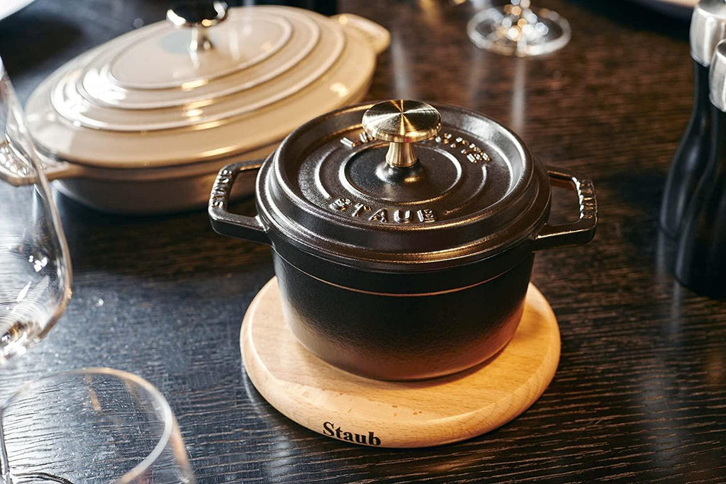 Staub Cast Iron 1.25-qt Round Cocotte - Matte Black, Made in France