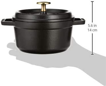 Staub Cast Iron 1.25-qt Round Cocotte - Matte Black, Made in France