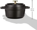 Staub Cast Iron 1.25-qt Round Cocotte - Matte Black, Made in France