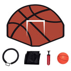Abcnature 12 ft Trampoline with Safe Enclosure Net 400 lbs Capacity for 4-5 Kids Fitness Trampoline with Waterproof Jump Mat Ladder,LarTrampoline with Basketball Hoop