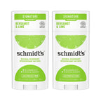 Schmidt's Aluminum Free Natural Deodorant For Women And Men, Bergamot &amp; Lime With 24 Hour Odor Protection, Certified Cruelty Free, Vegan Deodorant, 2.65oz 2 Pack