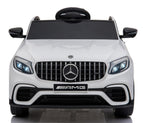 12V powered Mercedes AMG GLC63S Ride on electric car For Kids with Remote Control LED lights MP3 Leather Seat - White