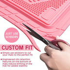 CAR PASS Heavy Duty Rubber Floor Mats Pink 4-Piece Car Mat Set - Universal Waterproof Floor Mats for Car SUV Truck, Durable All-Weather Mats，Car Mats for Women,Girly(All Pink)