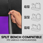 BDK PolyPro Car Seat Covers Full Set in Purple on Black – Front and Rear Split Bench Seat Covers for Cars, Easy to Install Car Seat Cover Set, Car Accessories for Auto Trucks Van SUV