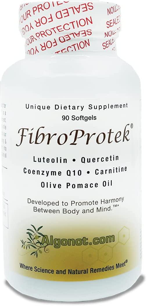 FibroProtek - 12 Bottle Pack Luteolin & Quercetin Included in an Exclusive Combination of Ingredients Including Olive Pomace Oil