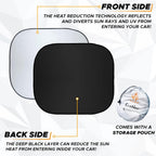 EcoNour 2-Piece Windshield Sun Shade for Jeep, Offers Complete Automotive Sun Protection, Foldable Jeep Windshield Shade Suits Wrangler, Compass, Gladiator &amp; Renegade, (X-Small 18 in x 26 in)