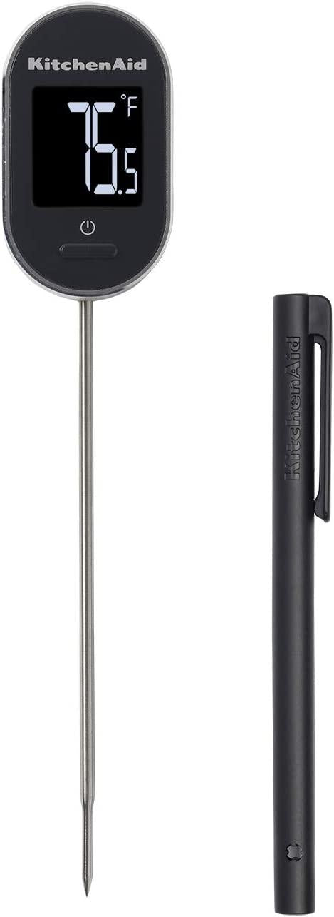 KitchenAid KQ904 Digital Instant Read Kitchen and Food Thermometer, TEMPERATURE RANGE: -40F to 482F, Black