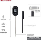 KitchenAid KQ904 Digital Instant Read Kitchen and Food Thermometer, TEMPERATURE RANGE: -40F to 482F, Black