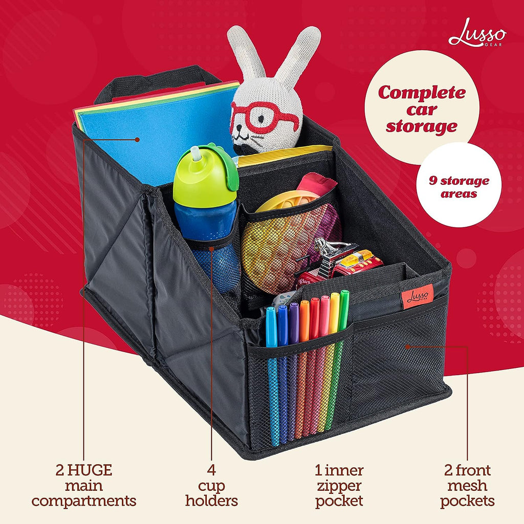 Lusso Gear Car Seat Organizer for Front or Backseat - Great for Adults &amp; Kids, Features 9 Storage Compartments for Toys, Magazines, Tissues, Maps, Books, Documents, Games &amp; More (Planets)