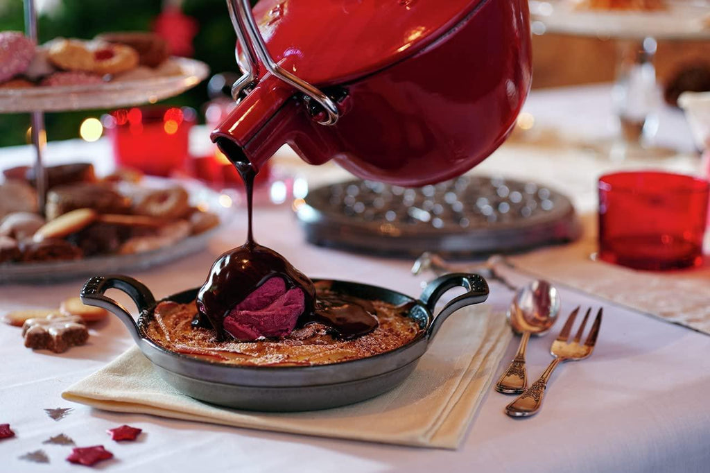 Staub Cast Iron 1-qt Round Tea Kettle - Cherry, Made in France
