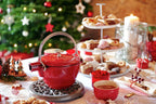 Staub Cast Iron 1-qt Round Tea Kettle - Cherry, Made in France