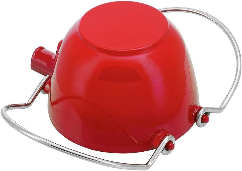 Staub Cast Iron 1-qt Round Tea Kettle - Cherry, Made in France