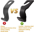 Headrest Hooks for Purses and Bags, Car Back Seat Headrest Hanger Vehicle Beige Leather Storage Hook, Pack of 2