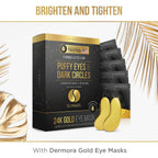 DERMORA Skin Treatment Mask 24K Gold Eye Mask - 100 Pairs Eye Gels - Rejuvenating Treatment for Revitalizing,Dark Cirlce,Puffiness,Refresh,Travel,Wrinkles (100 Pairs)