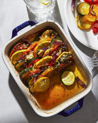 STAUB Ceramics Rectangular Baking Dish, 7.5x6-inch, Dark Blue