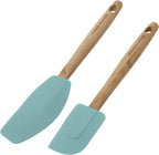 KitchenAid Classic Bamboo Spatula Set, set of 2, Aqua Sky