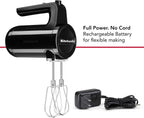 KitchenAid Cordless 7 Speed Hand Mixer - KHMB732| Onyx Black | 7.56 x 3.54 x 11.69 inches