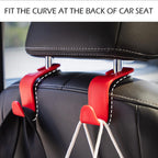 LivTee Car Seat Headrest Hook, Car Headrest Hidden Hook, 4 Pack Universal Auto Car Back Seat Hook Organizer for Purse Coat, Car Interior Accessories (Red)